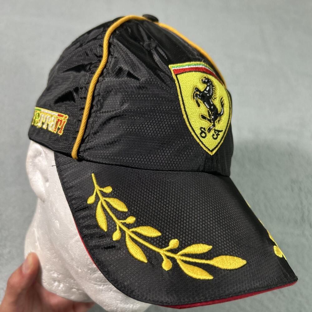 Y2k 2000s Vintage Ferrari Mexico Flag Leaf AOP Hat Race Monterey Car Week Nylon